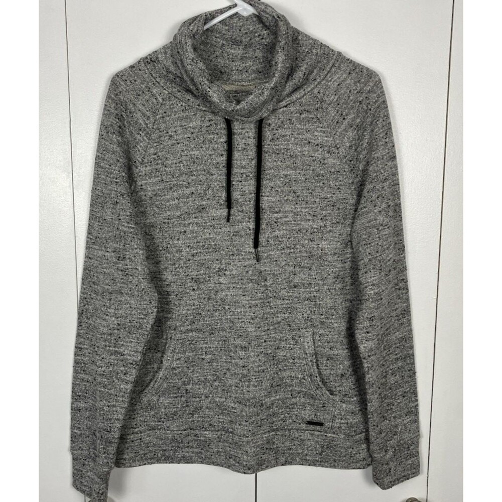 Express Gray Marled Funnel Neck Hoodie